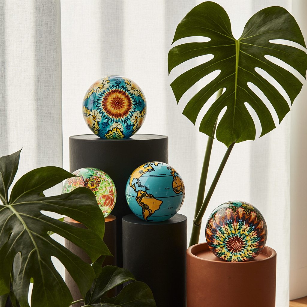 Decorative Ceramic Self-Watering Globes (Set of 4)