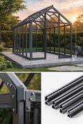 Commercial Architectural Walk-In Greenhouse Frame Kit (8x12ft)