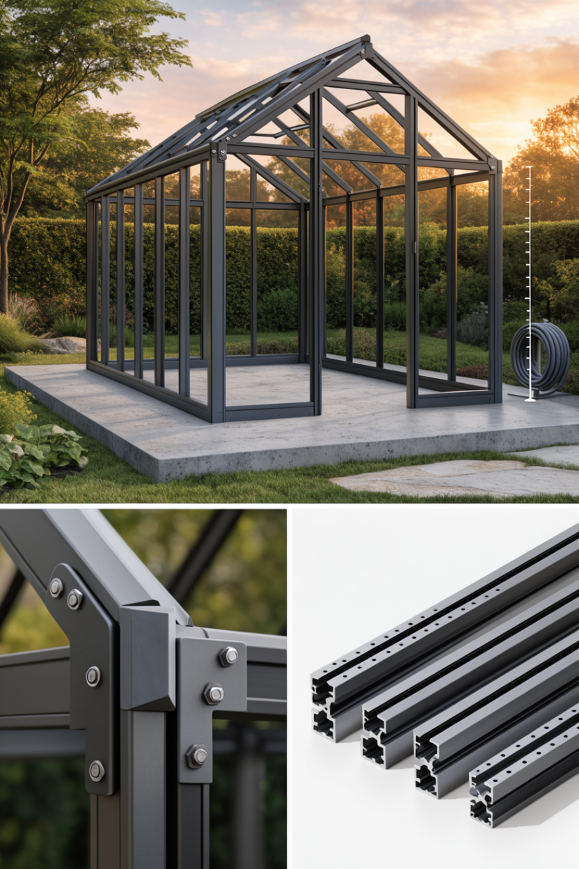 Commercial Architectural Walk-In Greenhouse Frame Kit (8x12ft)