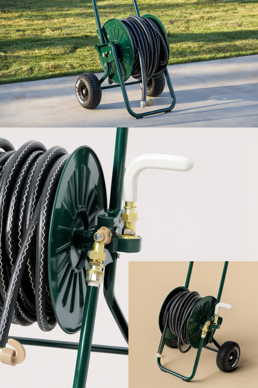Heavy-Duty Commercial Garden Hose Reel Cart