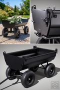 Heavy-Duty Steel Dump Garden Utility Wagon