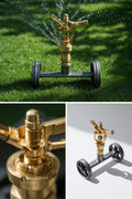 Professional Solid Brass Impact Sprinkler with Wheeled Base