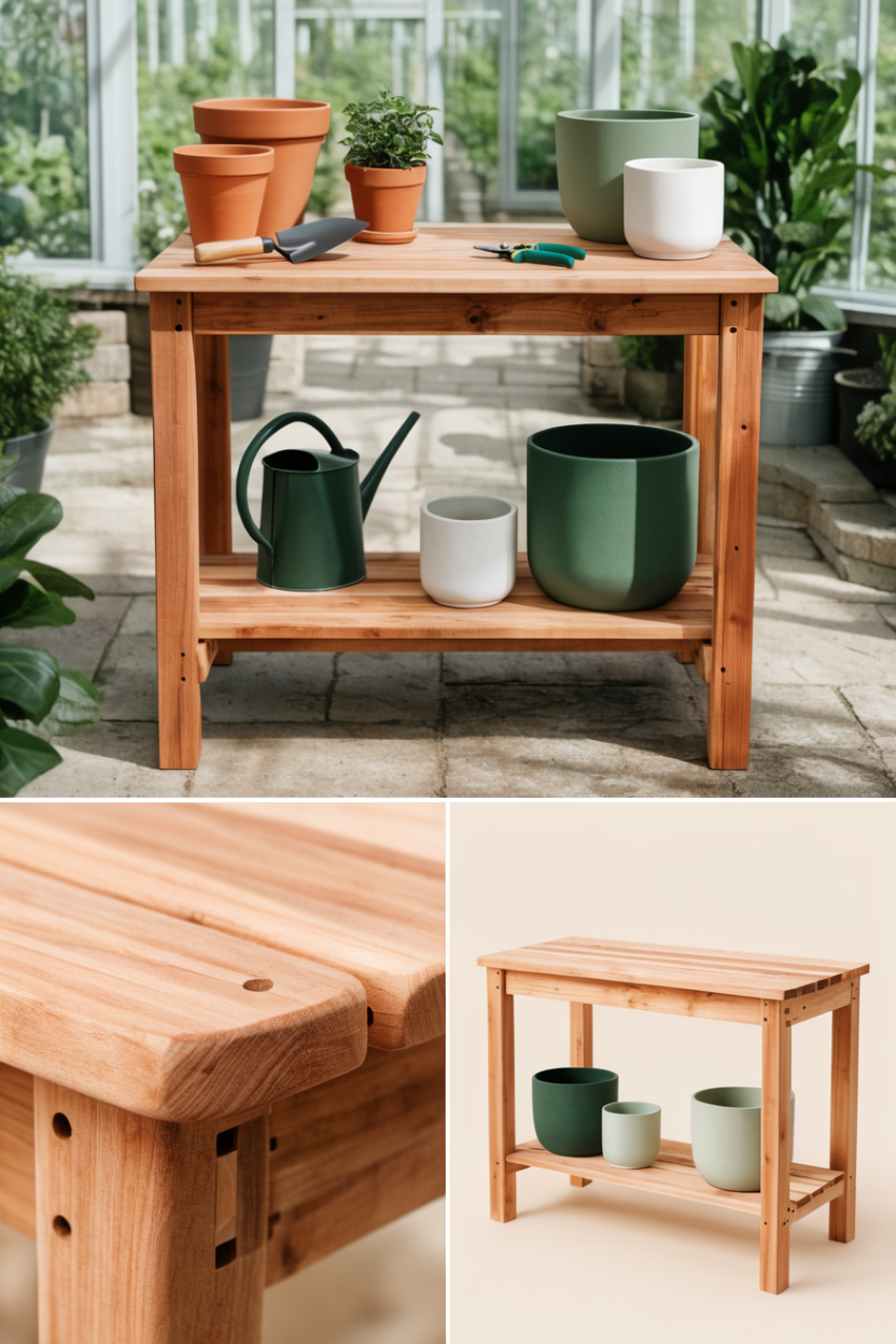 Premium Western Red Cedar Freestanding Potting Bench